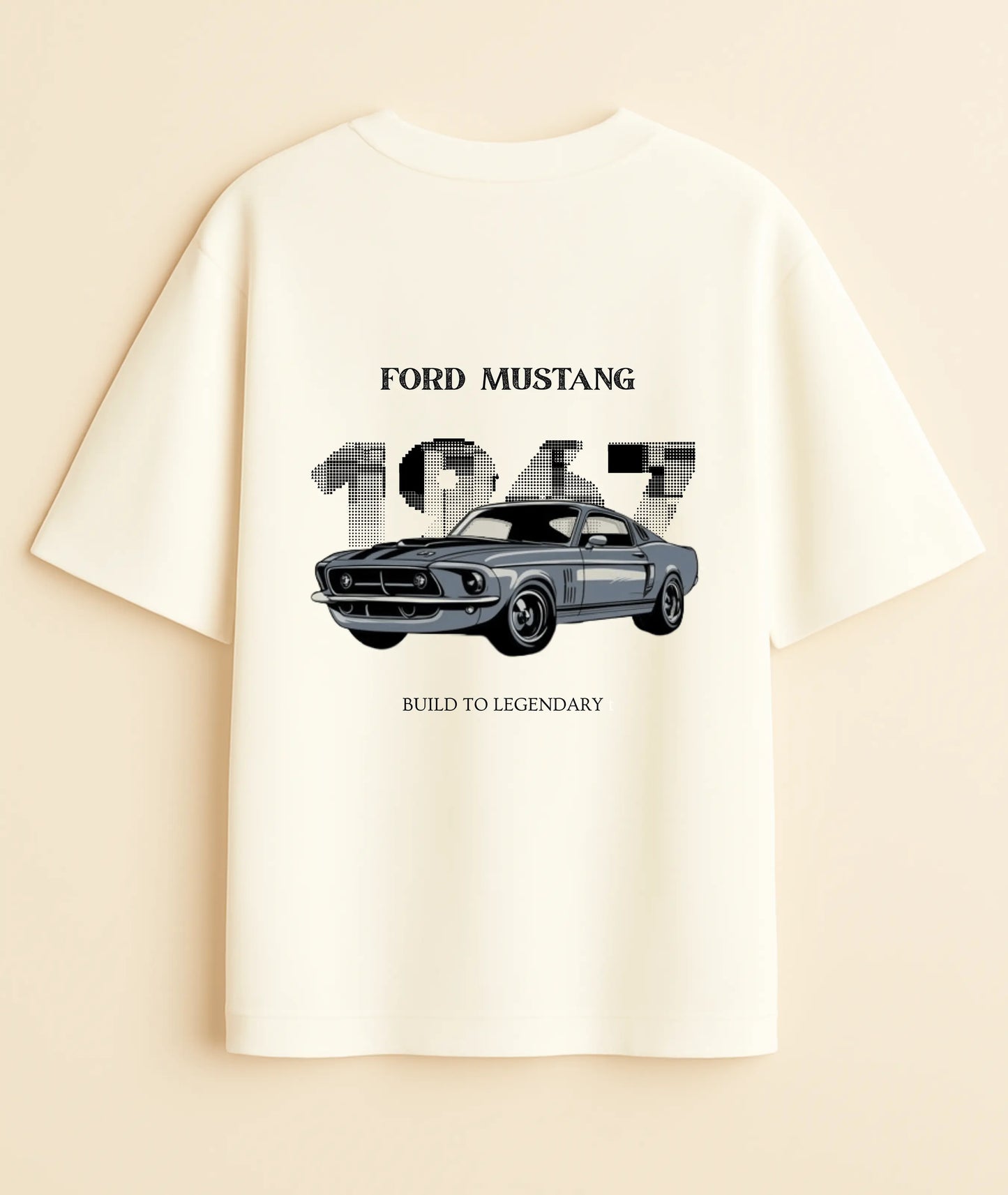 "American Muscle" 1967 Mustang Oversized Tee -Noirs Clothing-