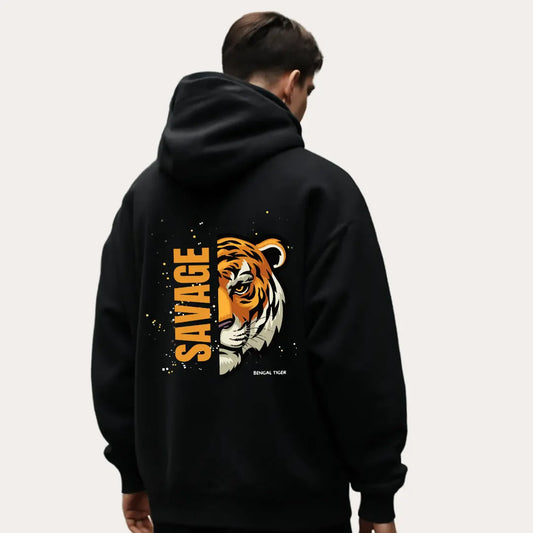 Bengal Tiger Black Hoodie – Premium Streetwear with Bold Graphic -Noirs Clothing-
