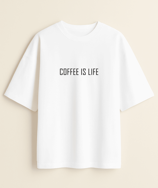 "Coffee Is Life" Oversized T-Shirt | The Ultimate Vibe Noirs Clothing -Noirs Clothing