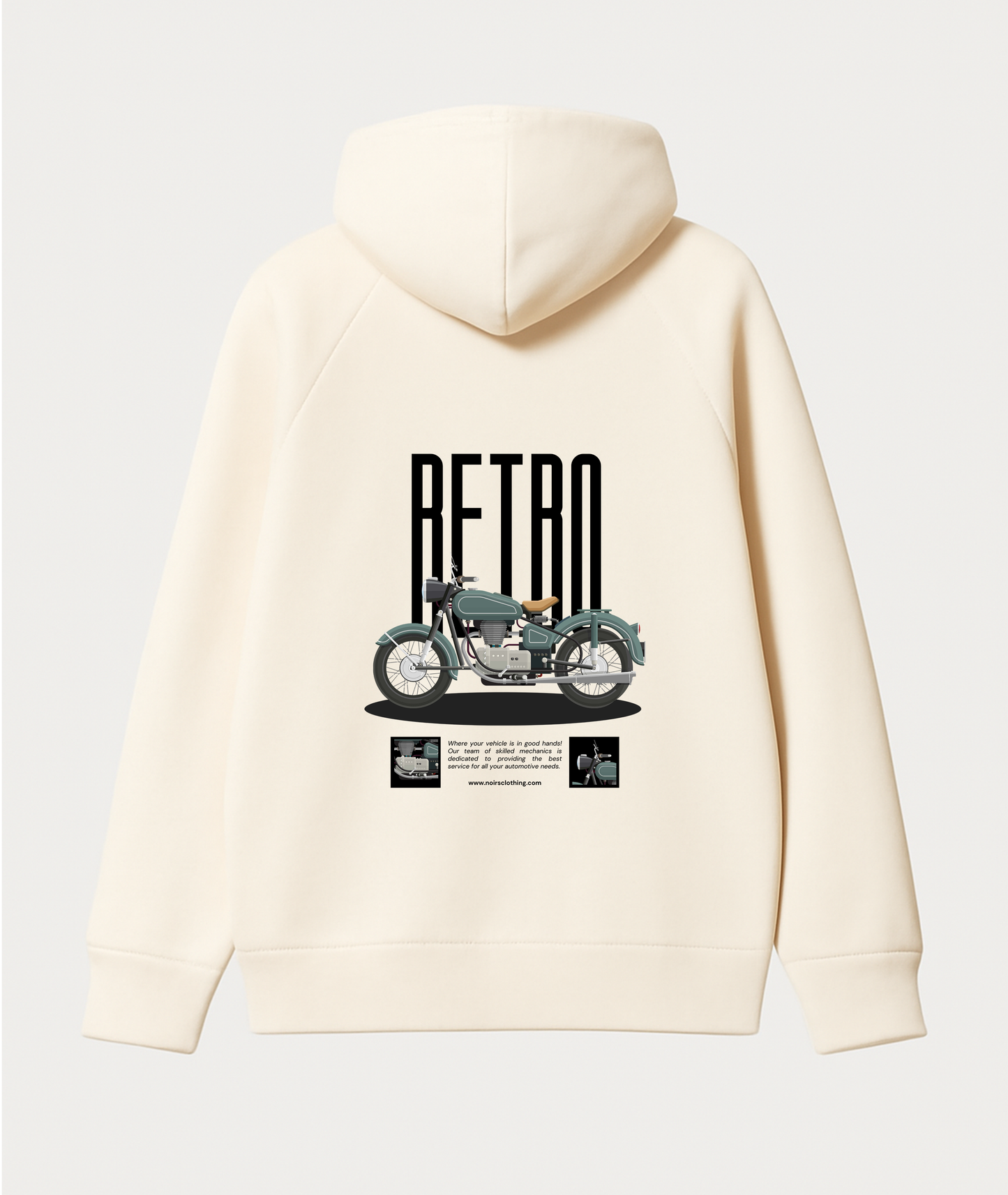 "Vintage Cruiser" Retro Bike Hoodie | Old School Style Noirs Clothing -Noirs Clothing