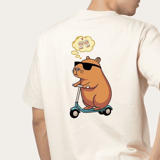 "Coffee Date with Capy" Oversized Couple Tee Set Noirs Clothing -Noirs Clothing