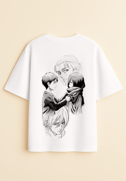 "Destined" Eren & Mikasa Oversized Tee -Noirs Clothing- T-Shirt