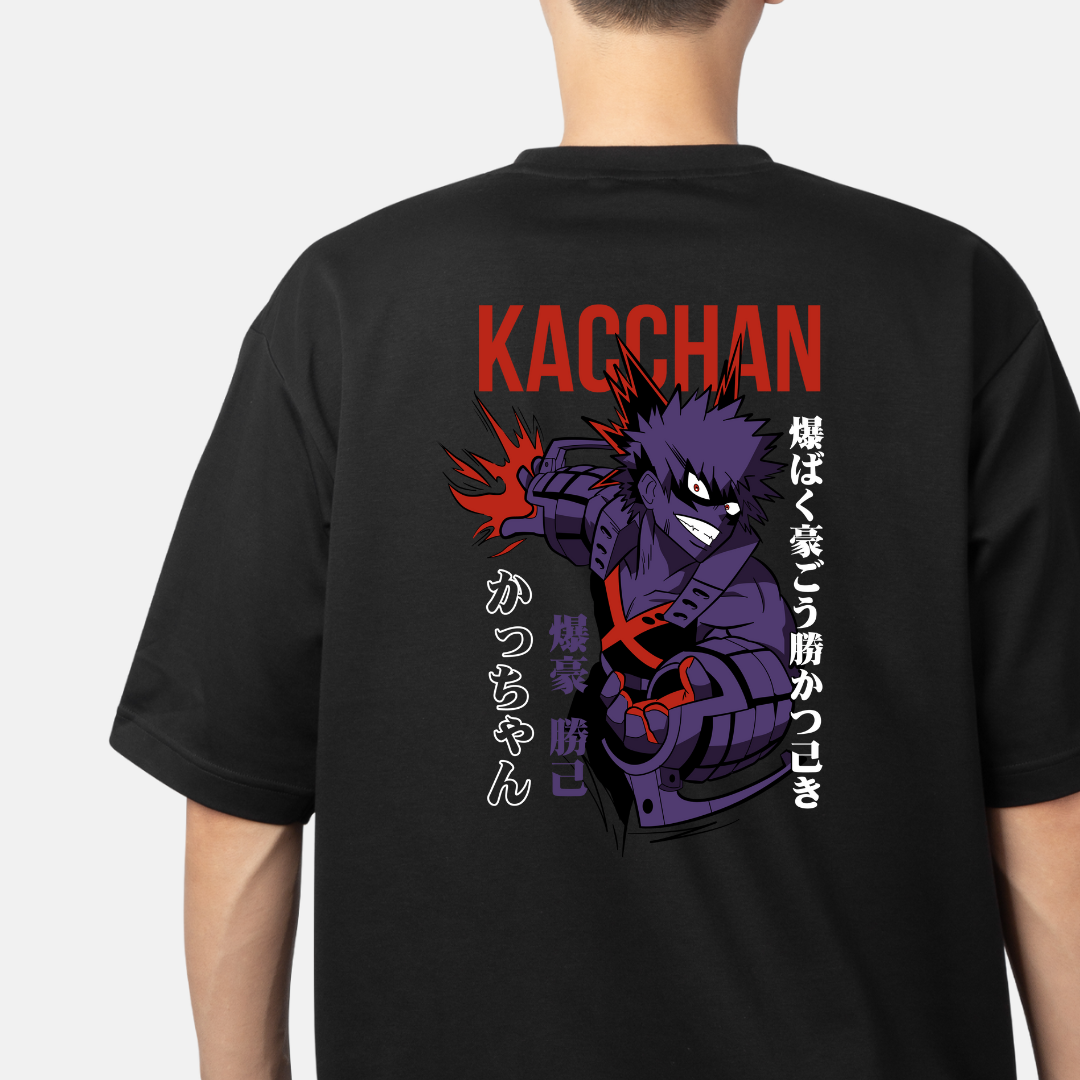 EXPLOSION KING: Bakugo Kacchan Fury Oversized Tee -Noirs Clothing- 