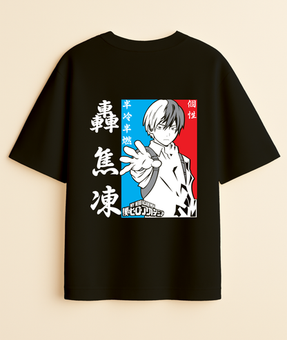 FIRE & ICE HERO: Todoroki Explosion Oversized Tee -Noirs Clothing- 