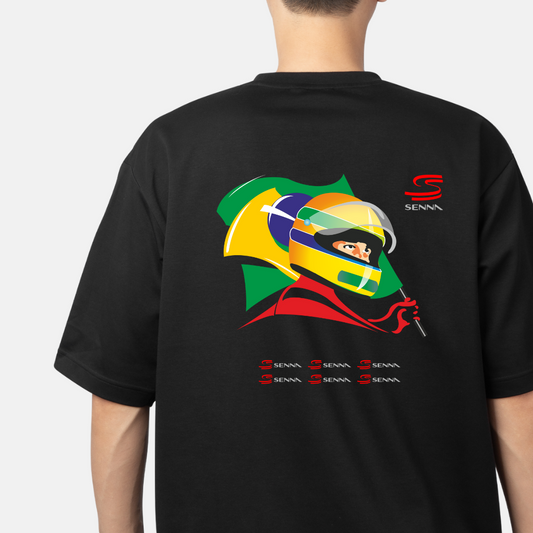 LEGEND UNWAVERING: Senna Brasil Glory oversized Tee -Noirs Clothing- 