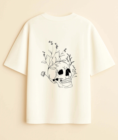"LIFE AFTER DEATH" Skull & Rose Oversized Tee -Noirs Clothing- 