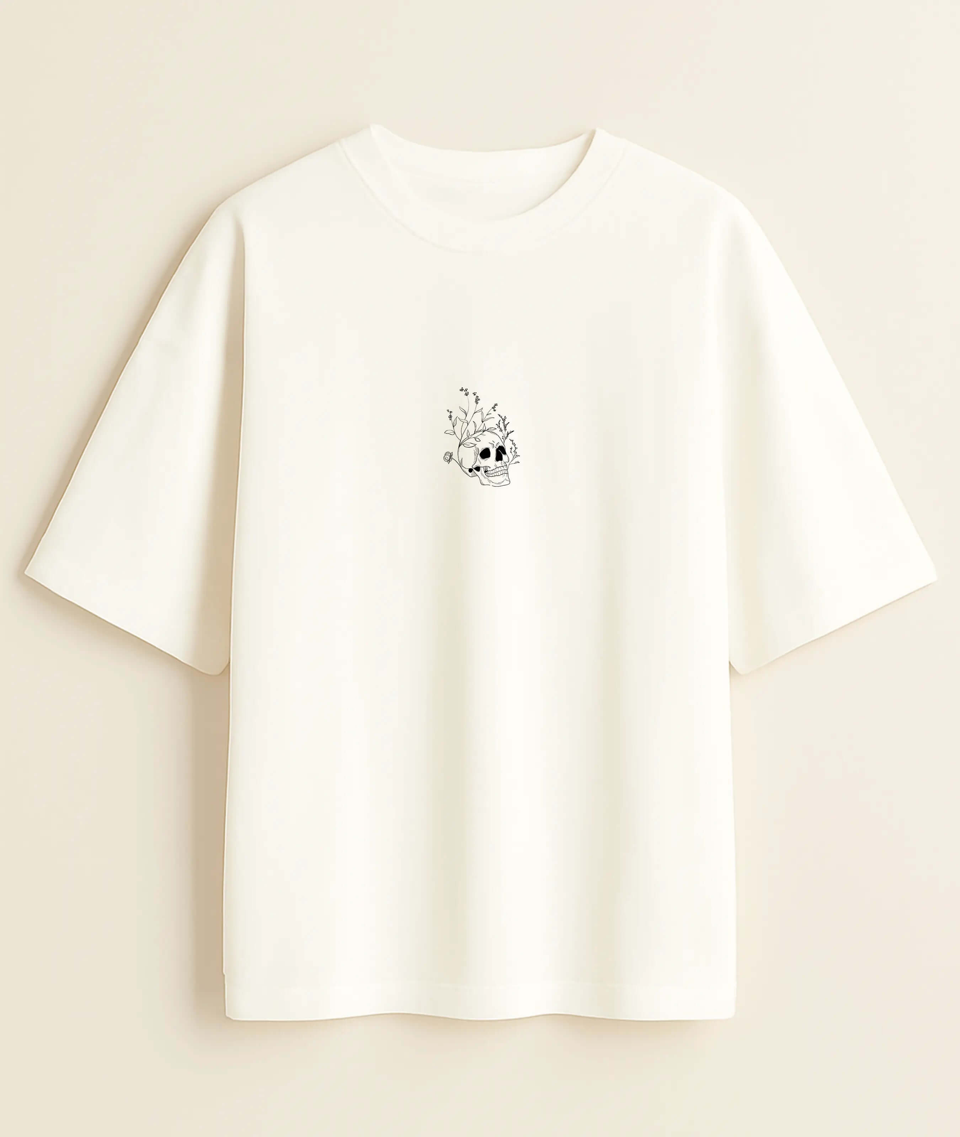 "LIFE AFTER DEATH" Skull & Rose Oversized Tee -Noirs Clothing- 