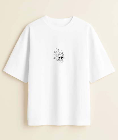 "LIFE AFTER DEATH" Skull & Rose Oversized Tee -Noirs Clothing- 