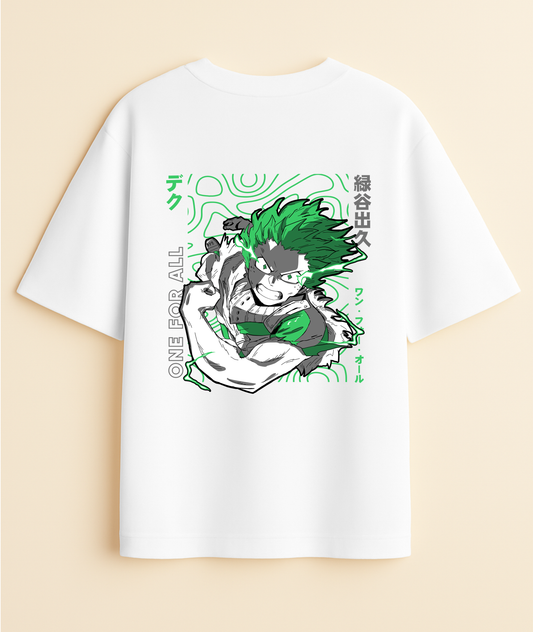 QUIRK UNLEASHED: Deku One For All Oversized Tee -Noirs Clothing- 