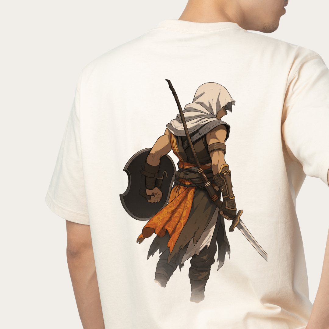 SANDSTORM RONIN: Desert Warrior Creed oversized Tee -Noirs Clothing- 