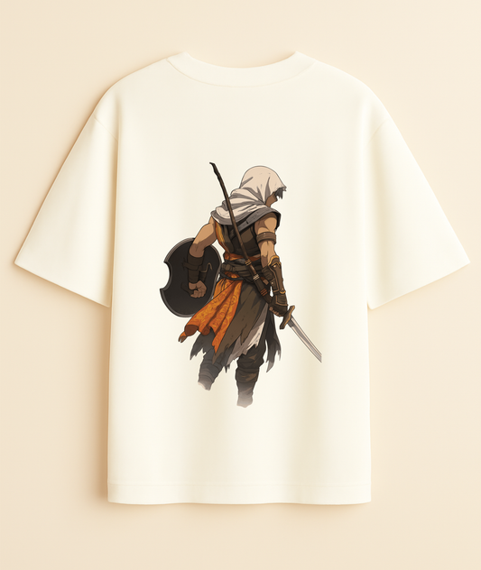 SANDSTORM RONIN: Desert Warrior Creed oversized Tee -Noirs Clothing- 