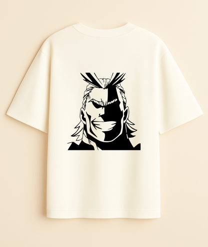 SMASH ICON: All Might Monochrome Oversized Tee -Noirs Clothing- 