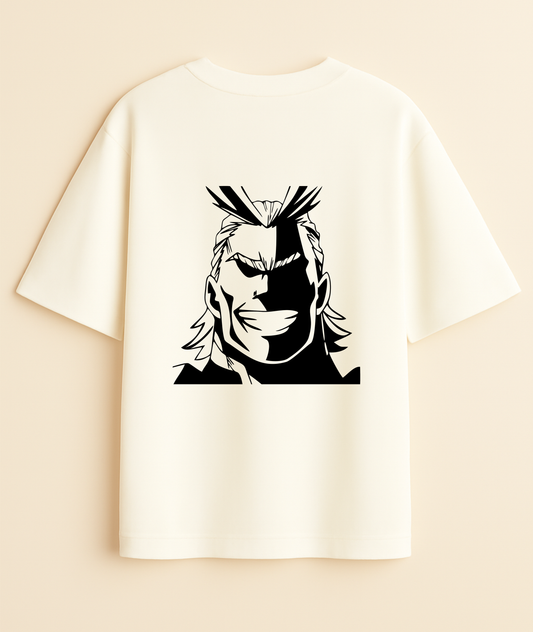 SMASH ICON: All Might Monochrome Oversized Tee -Noirs Clothing- 