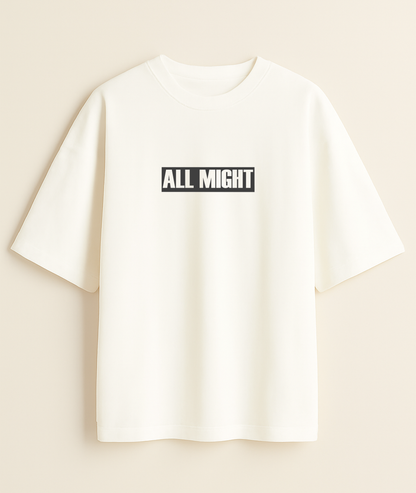 SMASH ICON: All Might Monochrome Oversized Tee -Noirs Clothing- 