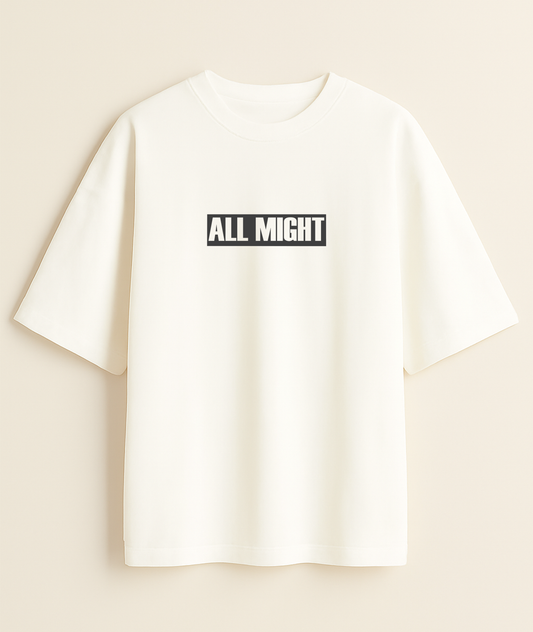 SMASH ICON: All Might Monochrome Oversized Tee -Noirs Clothing- 