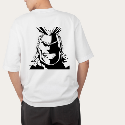 SMASH ICON: All Might Monochrome Oversized Tee -Noirs Clothing- 