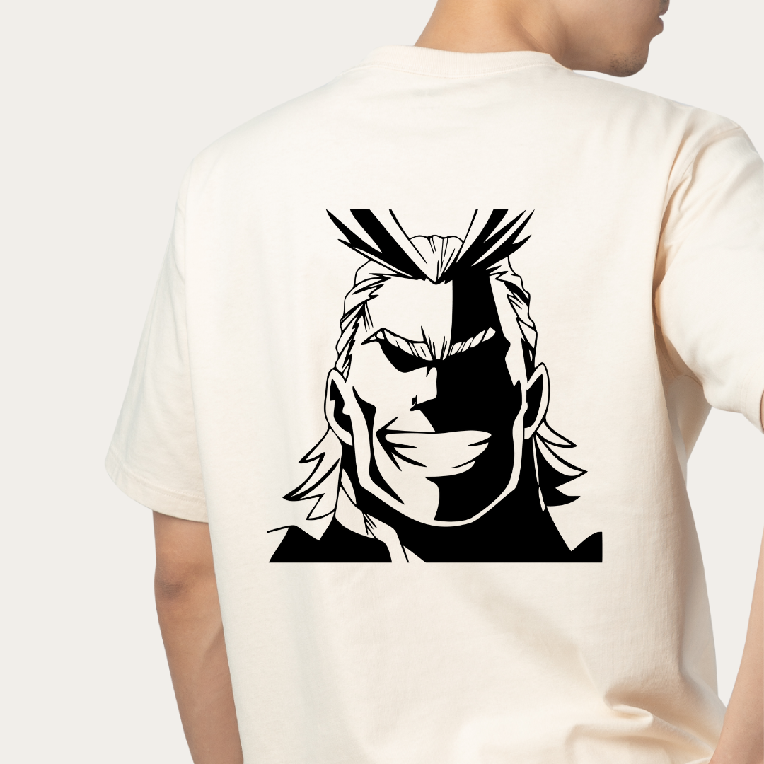 SMASH ICON: All Might Monochrome Oversized Tee -Noirs Clothing- 