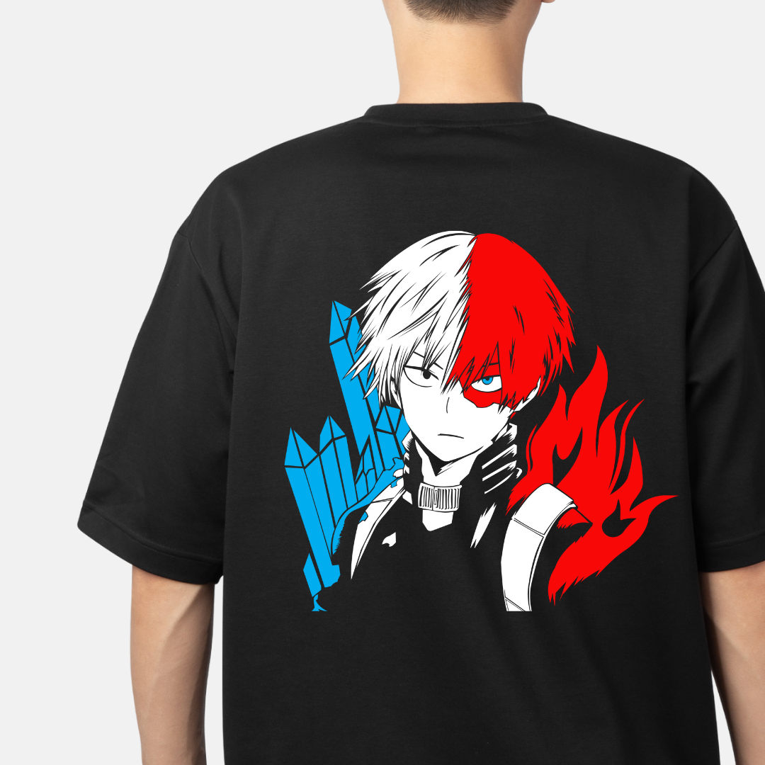 ULTIMATE HYBRID: Frostburn Todoroki Oversized Tee -Noirs Clothing- 
