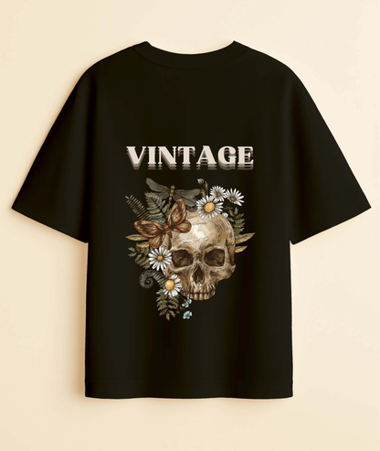 "Urban Bloom" Skull T-Shirt | Vintage Streetwear -Noirs Clothing- 