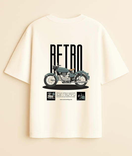"Vintage Cruiser" Oversized Tee | Retro Bike Graphic Noirs Clothing -Noirs Clothing