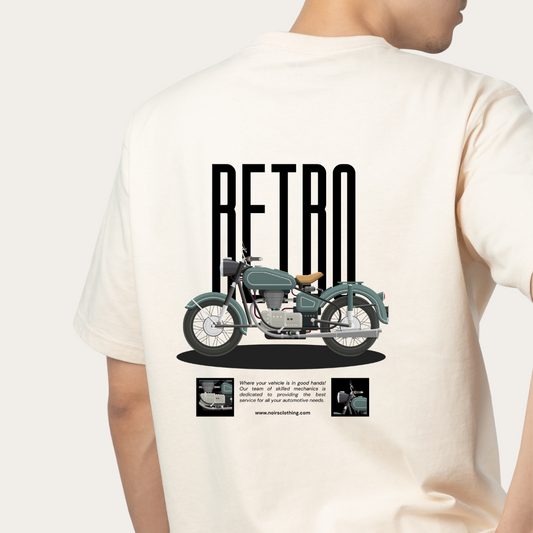 "Vintage Cruiser" Oversized Tee | Retro Bike Graphic Noirs Clothing -Noirs Clothing